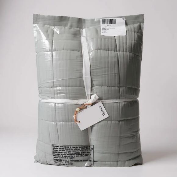 Quince Organic Airy Gauze Box Quilt FULL/QUEEN NWT Mist - Picture 3 of 4